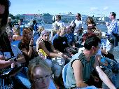 The weather was fine so most of us stayed outside