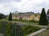 Schloss Sanssouce with the vinyard in greenhouse boxes.