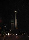 A view of the church and the TV tower at night