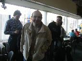 I found them! First encounter in the railway station cafeteria Elmo, HBoZ and Fons the organizer.