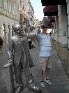 Bratislava, statue and ravestorm
