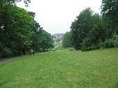 view from the park towards the city below