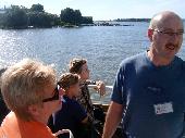 Hoppa and his wife with the Suomenlinna sea fortress behind them.