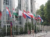 Sea of flags, the new EU members were already presented