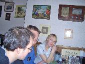Poutsi, aplfi and imleH. Notice the nice paintings on the wall.