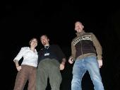 Nerzhul's Girlfriend, Nerzhul and Haemoglobin standing on the mobile home