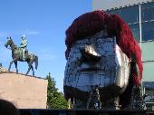 Modern art in front of the (surprise,surprise)modern art museum
