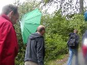 During a short but heavy rainstorm the umbrella of pet26644 collapsed.